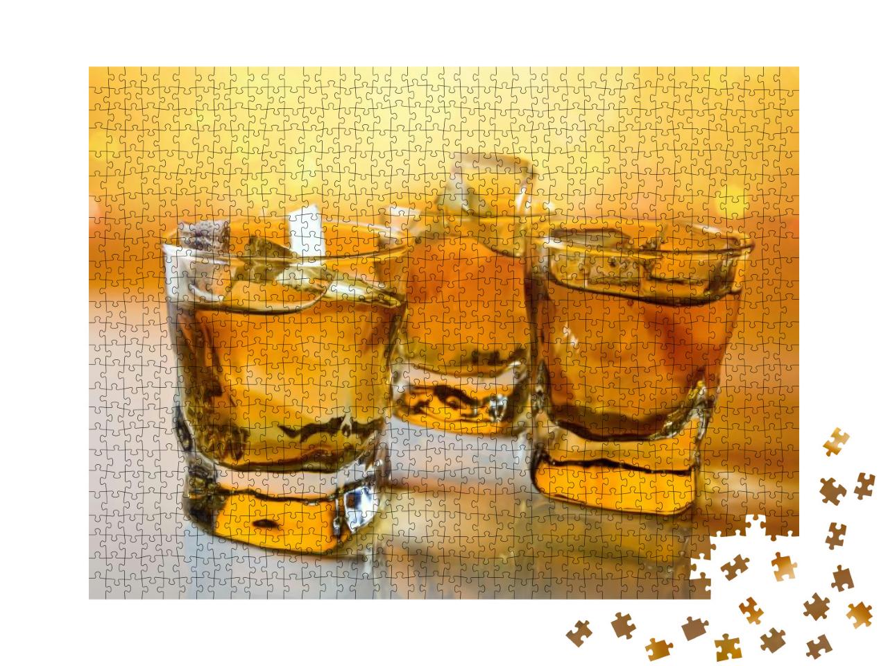Whisky with Ice, Focus on a Foreground... Jigsaw Puzzle with 1000 pieces