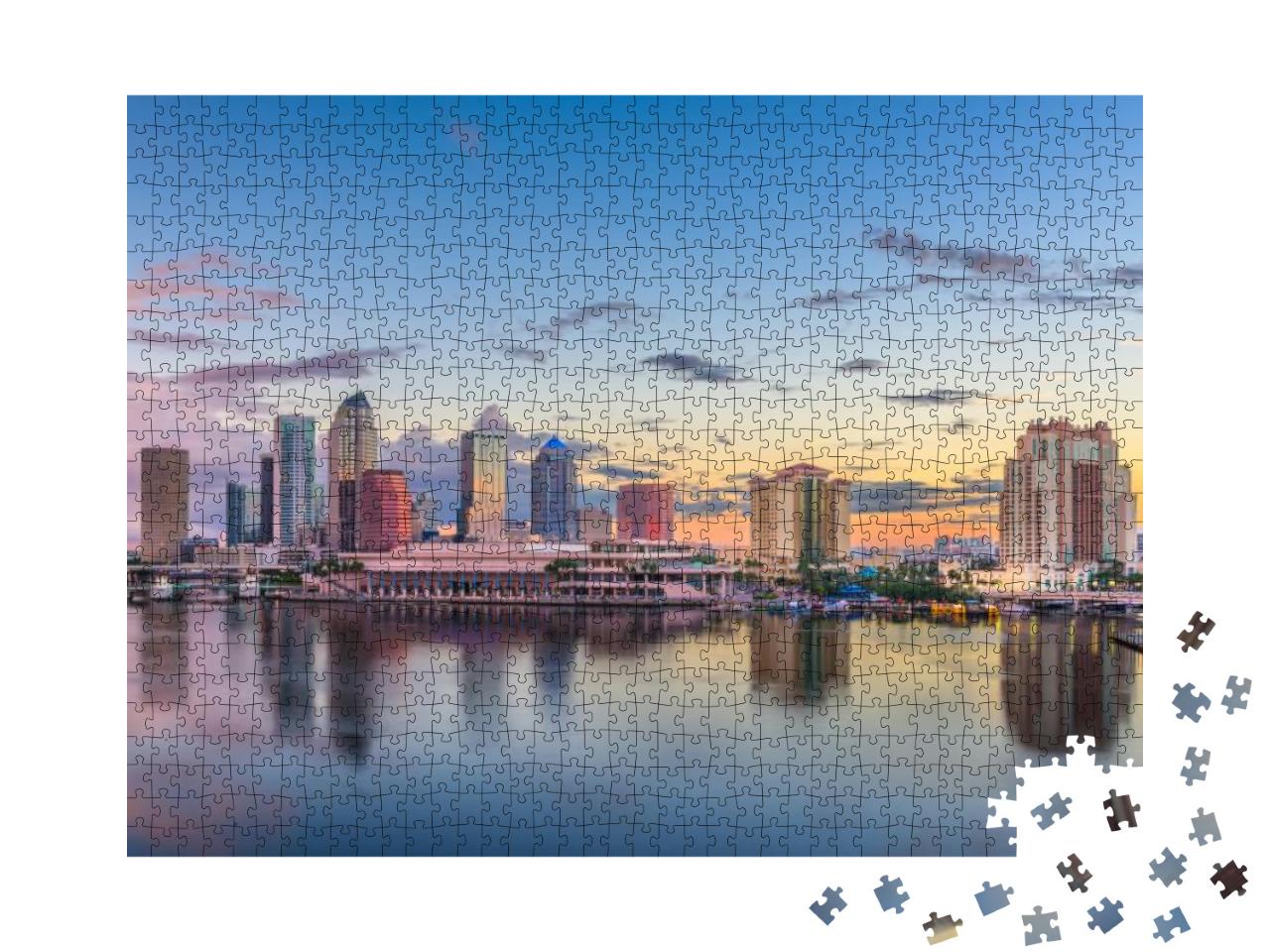 Tampa, Florida, USA Downtown Skyline on the Bay At Dawn... Jigsaw Puzzle with 1000 pieces