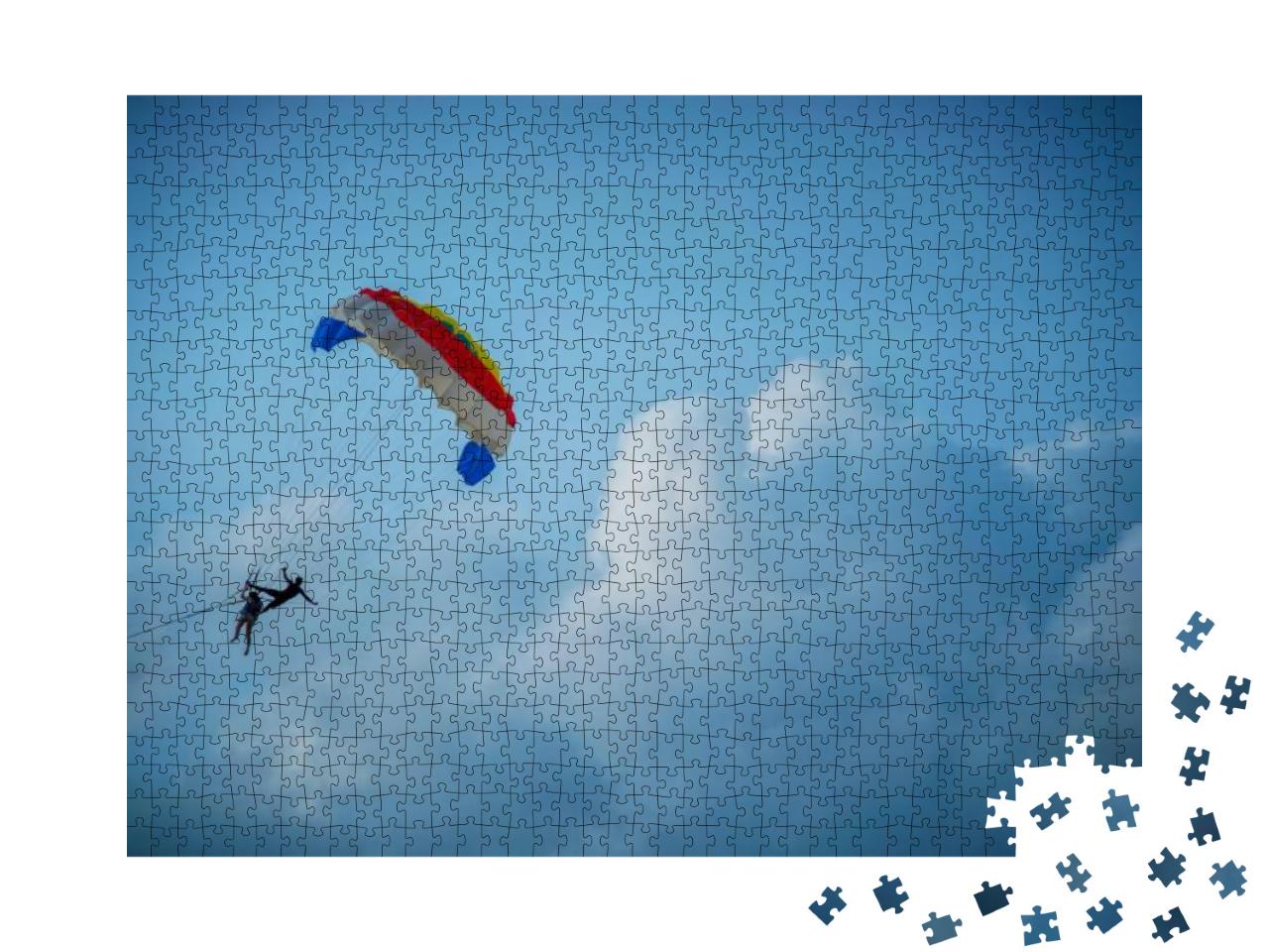 Two Tourists Are Playing the Parasailing in the Sky Durin... Jigsaw Puzzle with 1000 pieces