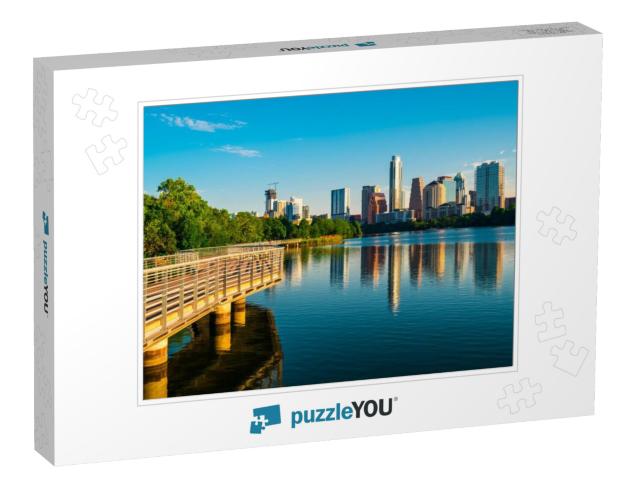 Golden Hour Sunrise Along Town Lake Austin Texas Perfect... Jigsaw Puzzle