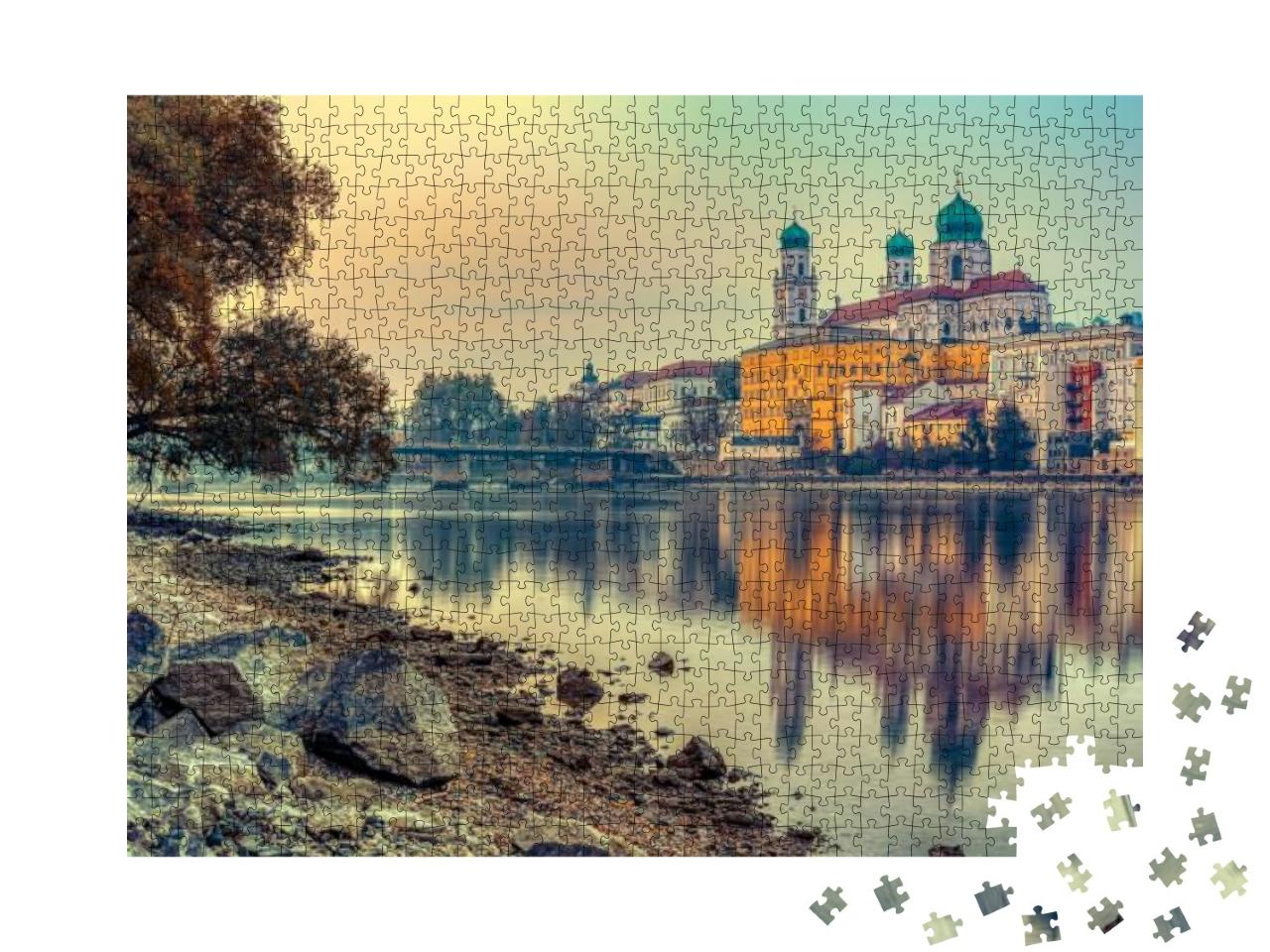 Passau At Autumn Evening. Passau is a Town in Lower Bavar... Jigsaw Puzzle with 1000 pieces