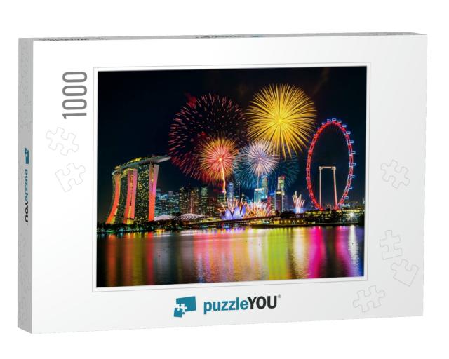 Firework Display in Singapore... Jigsaw Puzzle with 1000 pieces