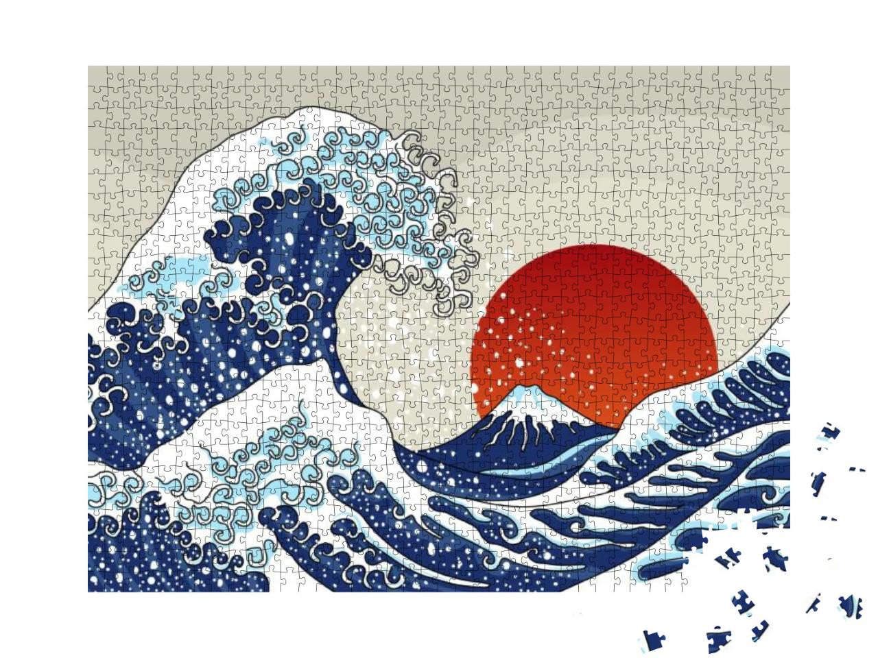 An Ancient Great Japanese Wave Illustration... Jigsaw Puzzle with 1000 pieces