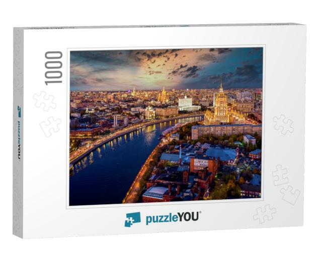 Moscow Skyline & Skyscraper Historical Architecture, Mosc... Jigsaw Puzzle with 1000 pieces