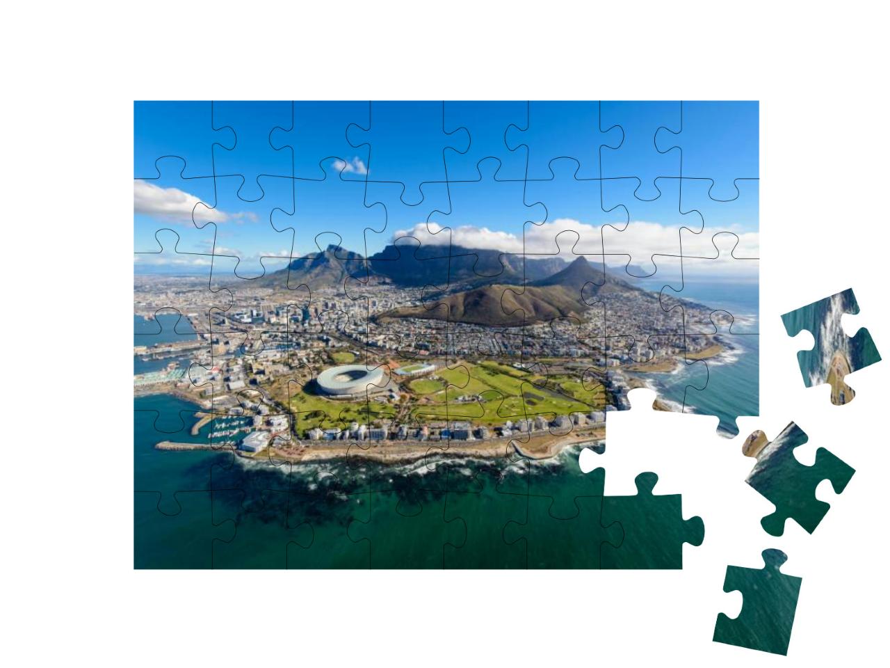 Aerial View of Cape Town, South Africa on a Sunny Afterno... Jigsaw Puzzle with 48 pieces