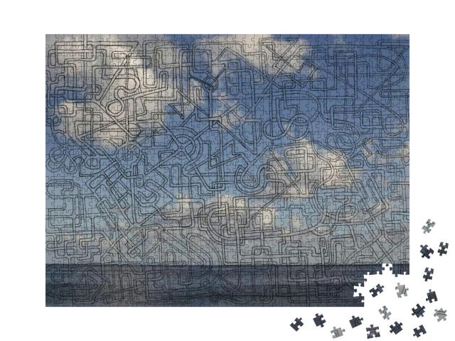 Background with Photo of Cloudy Sky with a Maze Pattern... Jigsaw Puzzle with 1000 pieces