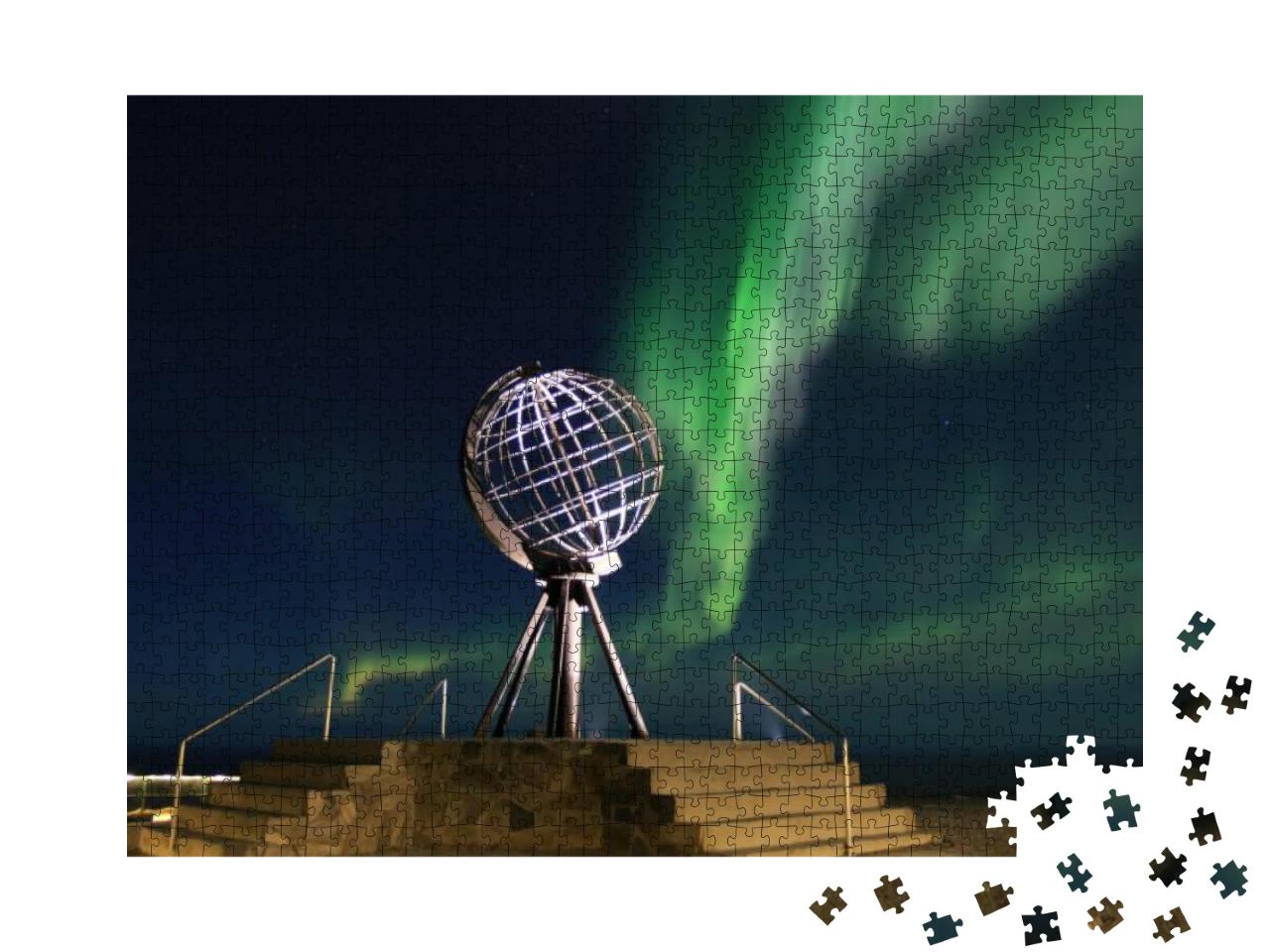Northern Lights At North Cape... Jigsaw Puzzle with 1000 pieces
