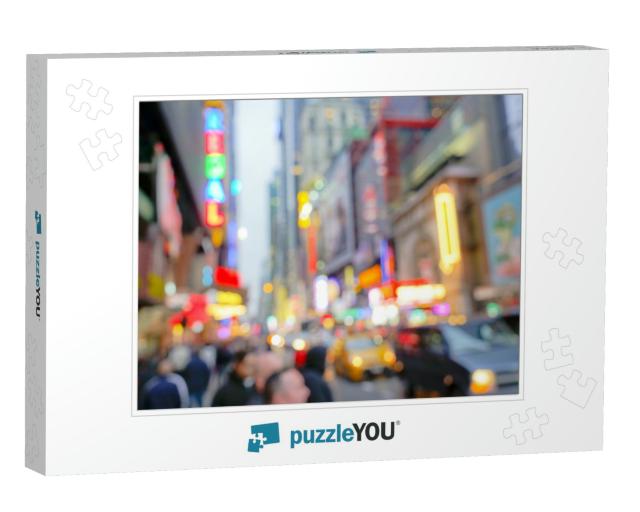 Times Square, New York City. Blurred Motion of People Wal... Jigsaw Puzzle