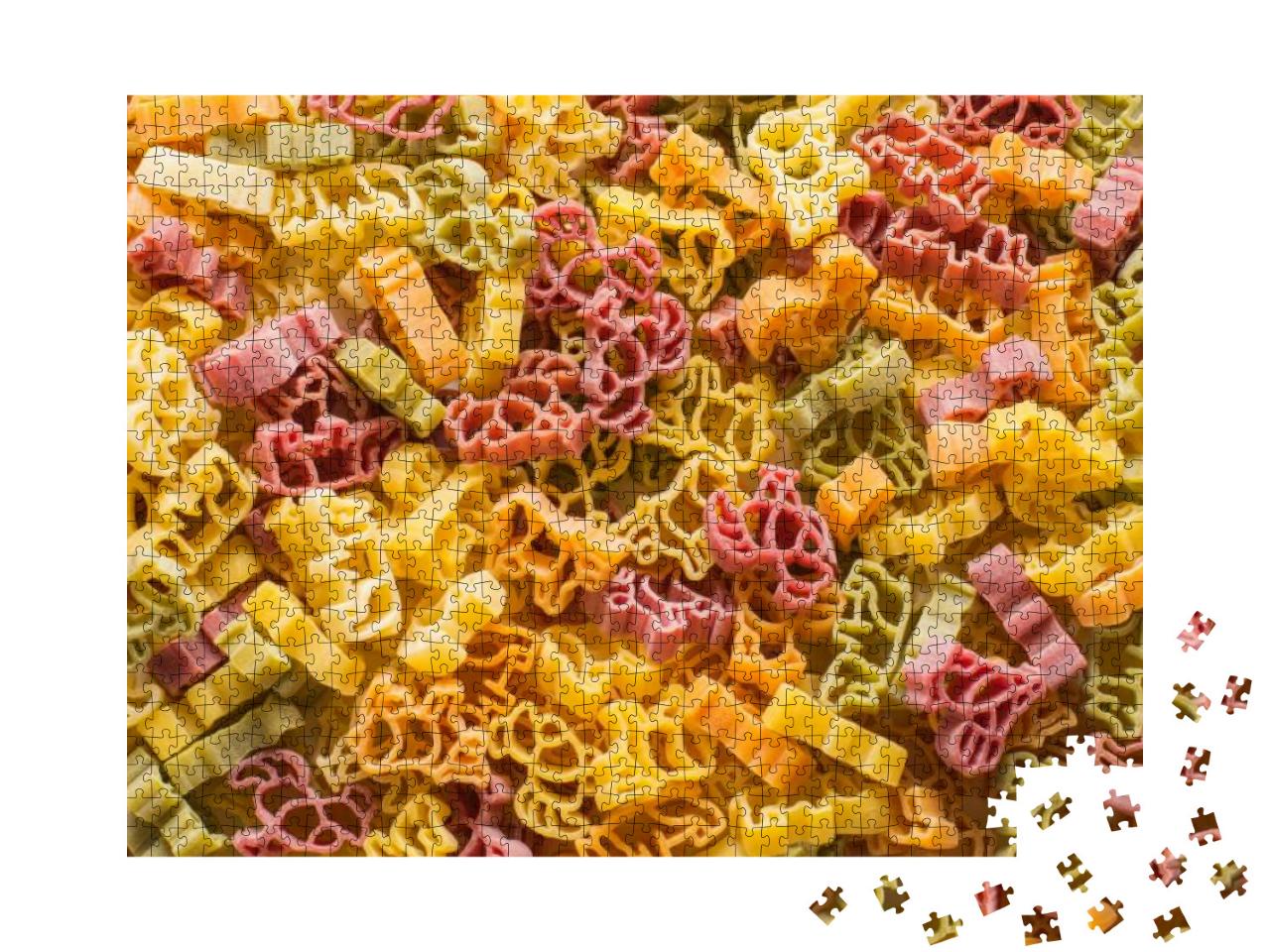 Baby Uncooked Pasta as Background. Background from Multi-... Jigsaw Puzzle with 1000 pieces