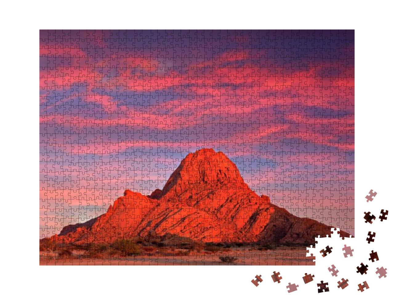 Spitzkoppe, Beautiful Hill in Namibia. Rock Monument in t... Jigsaw Puzzle with 1000 pieces