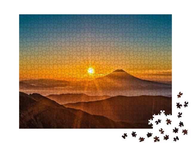 Sunrise Over Mount Fuji in Japan... Jigsaw Puzzle with 1000 pieces
