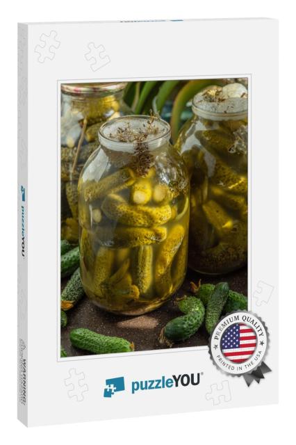 Pickled Cucumbers in a Glass Jar, Homemade Preserves... Jigsaw Puzzle