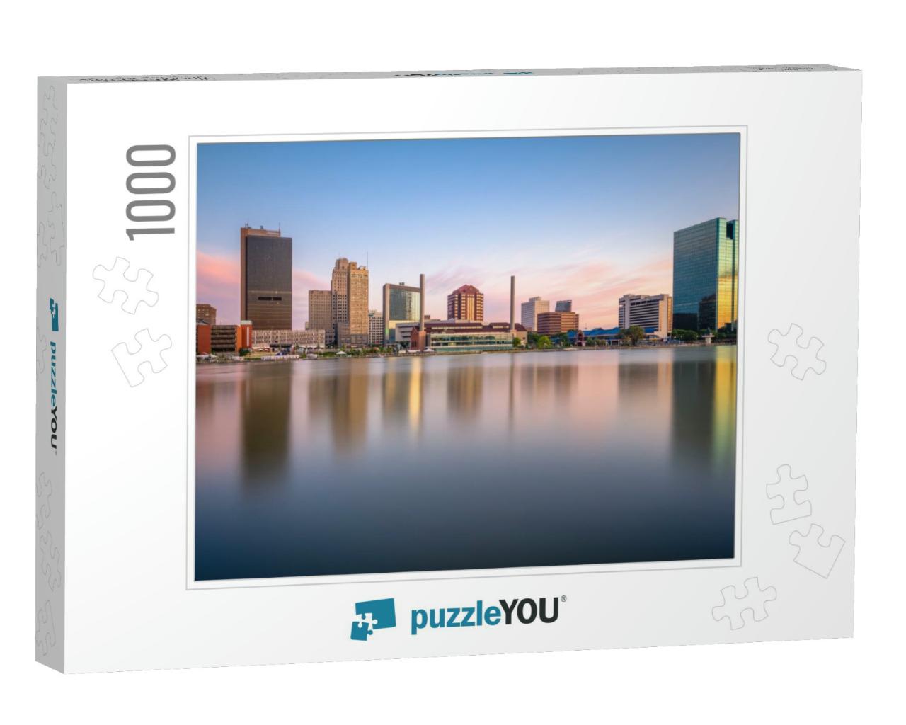 Toledo, Ohio, USA Downtown Skyline on the Maumee River At... Jigsaw Puzzle with 1000 pieces