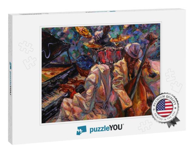 Jazz Singer, Jazz Club, Jazz Band, Oil Painting, Artist R... Jigsaw Puzzle