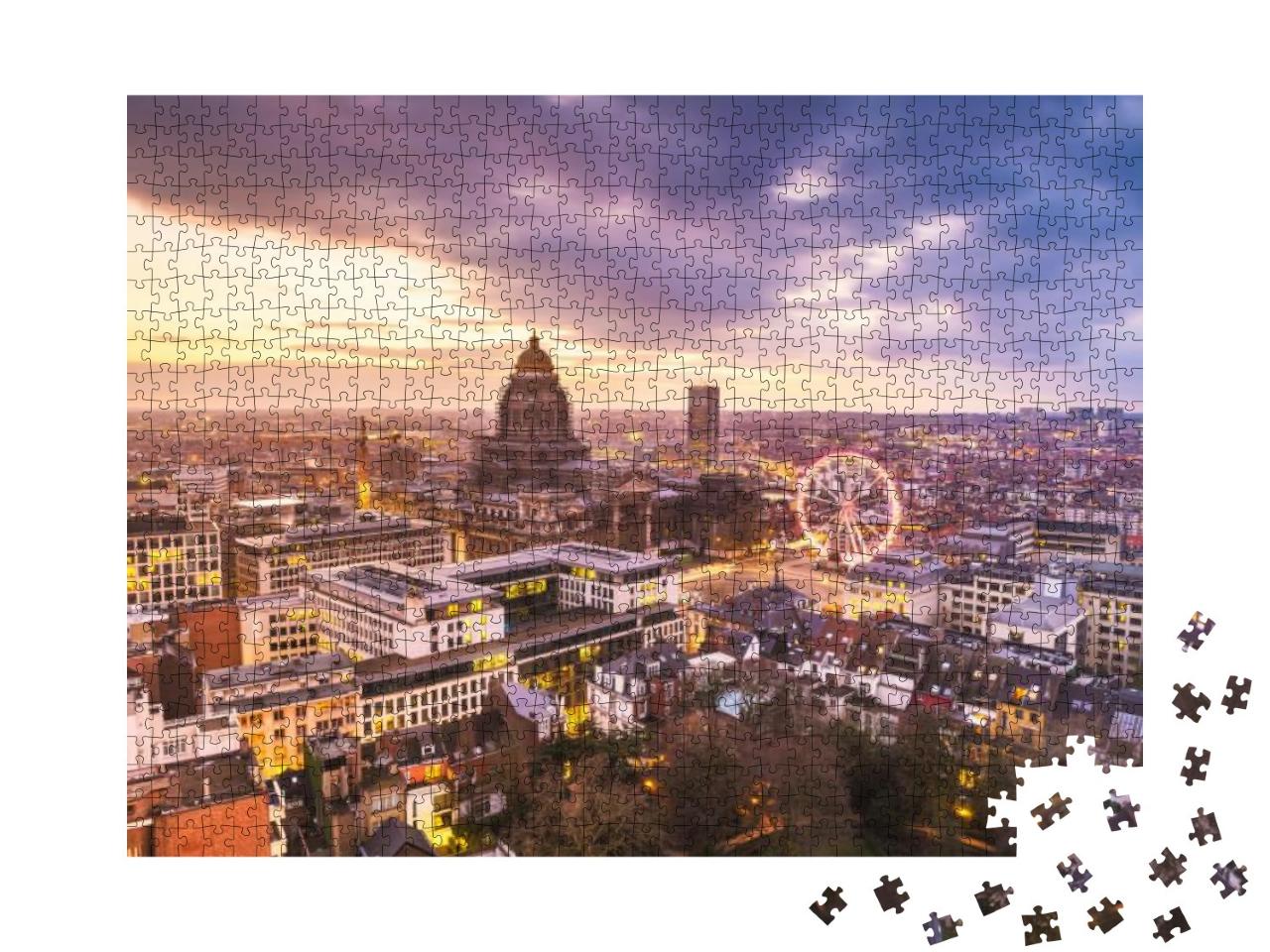 Brussels, Belgium Cityscape At Palais De Justice During D... Jigsaw Puzzle with 1000 pieces