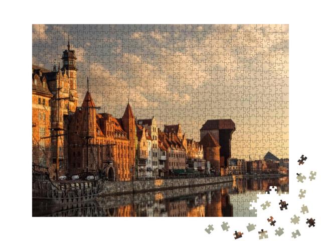 Calm, Empty Gdansk Old Town Harbor At the Sunrise... Jigsaw Puzzle with 1000 pieces