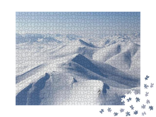 Beautiful Arctic Aerial Landscape. Top View of the Snowy... Jigsaw Puzzle with 1000 pieces