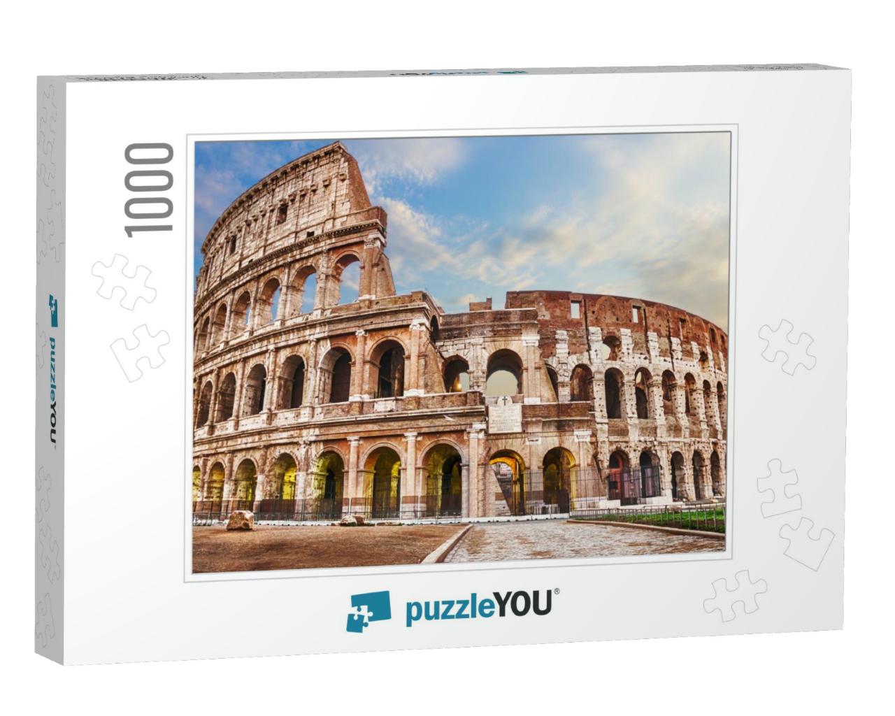Roman Coliseum Under the Clouds, Summer View with No Peop... Jigsaw Puzzle with 1000 pieces
