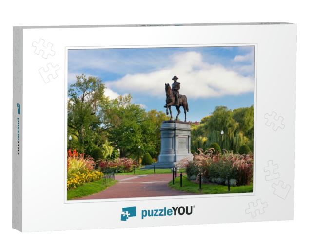 George Washington Monument At Public Garden in Boston, Ma... Jigsaw Puzzle