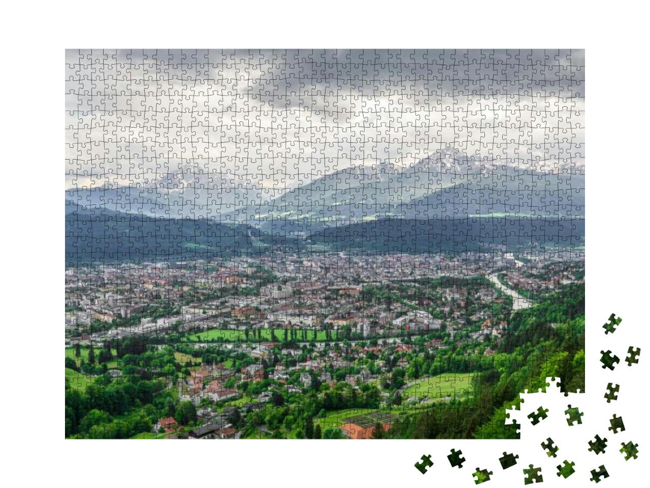 The Skyline of the Alpine City of Innsbruck in Austria, F... Jigsaw Puzzle with 1000 pieces