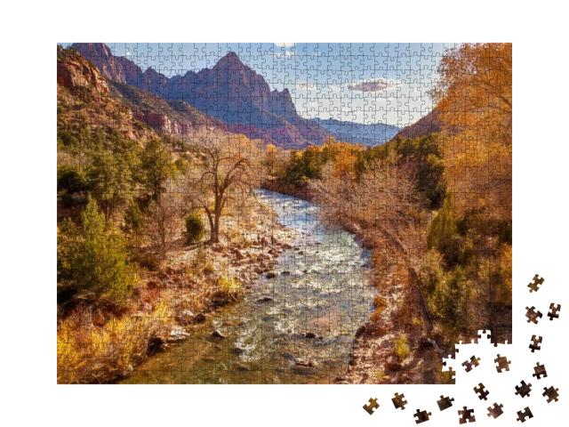 Outdoor Scene of Zion National Park in Utah... Jigsaw Puzzle with 1000 pieces