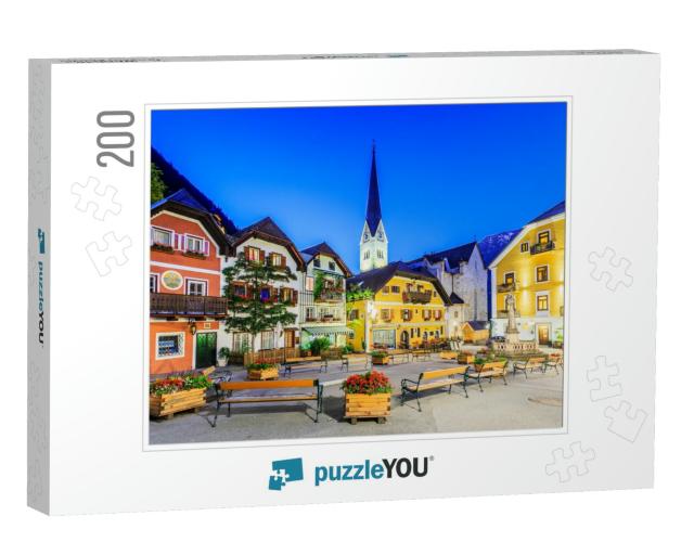 Hallstatt, Austria. Mountain Village in the Austrian Alps... Jigsaw Puzzle with 200 pieces