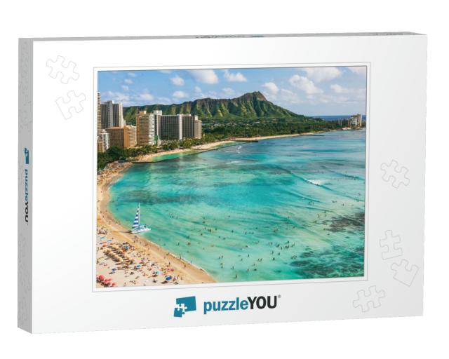 Hawaii Beach Honolulu City Travel Landscape of Waikiki Be... Jigsaw Puzzle
