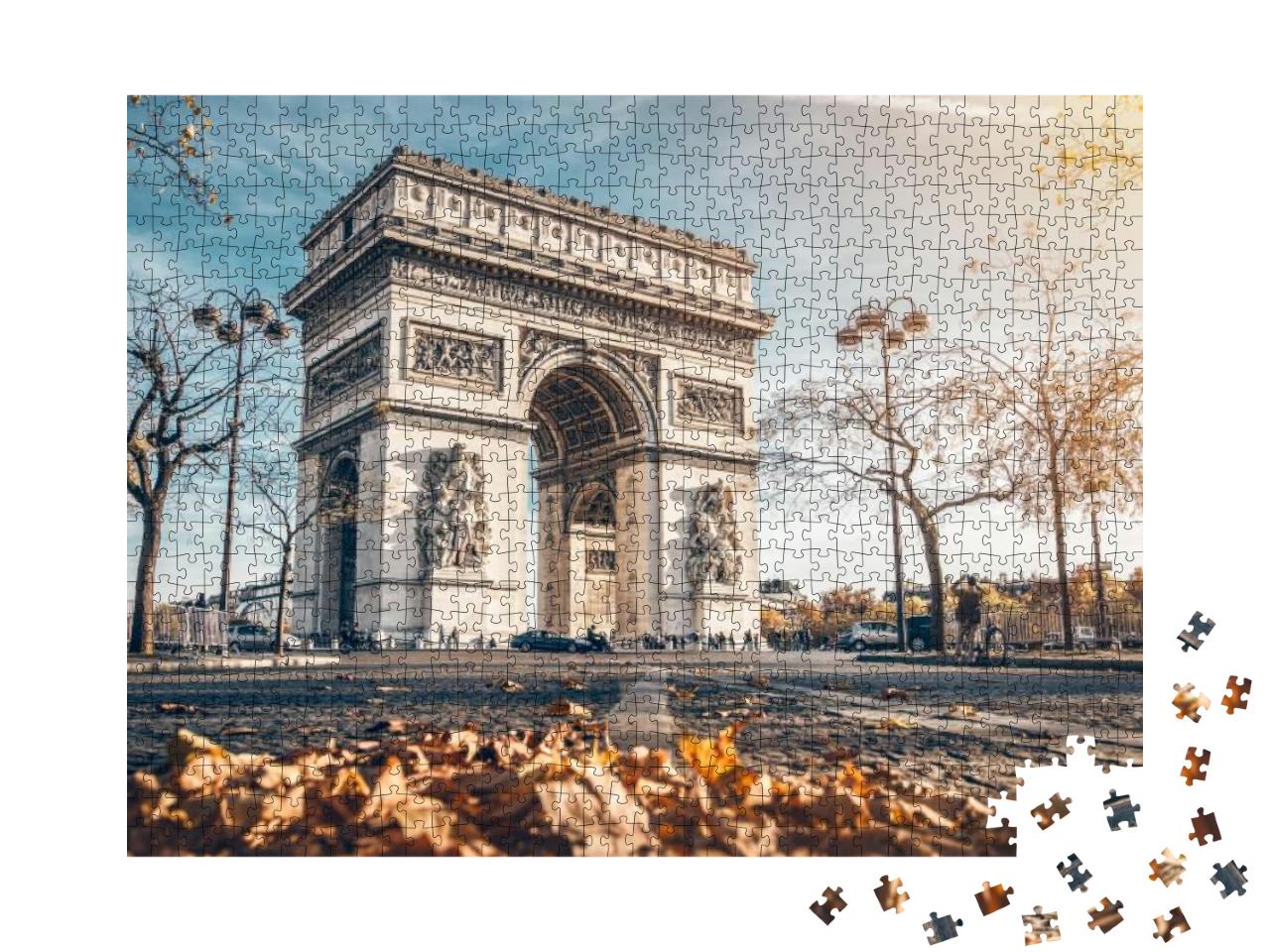 Arc De Triomphe Located in Paris, in Autumn Scenery... Jigsaw Puzzle with 1000 pieces