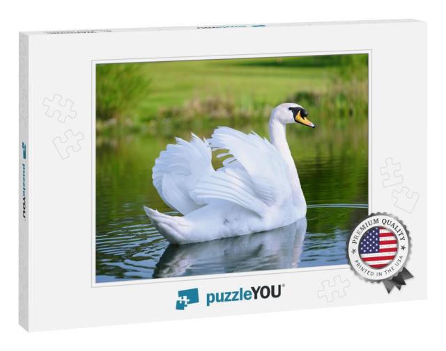 Lake with a White Swan... Jigsaw Puzzle