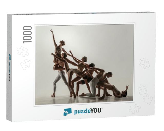 The Group of Modern Ballet Dancers. Contemporary Art Ball... Jigsaw Puzzle with 1000 pieces