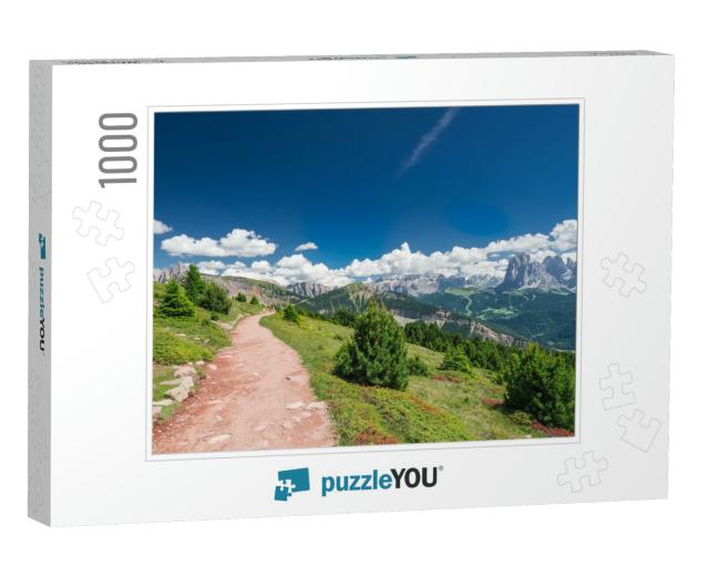 Stunning Path in the Dolomites in Summer, Val Gardena, Do... Jigsaw Puzzle with 1000 pieces