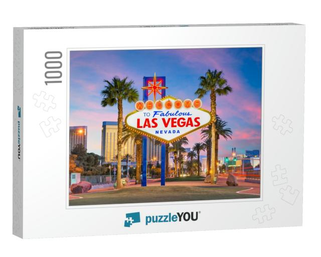 Las Vegas, Nevada, USA At the Welcome to Las Vegas Sign At... Jigsaw Puzzle with 1000 pieces