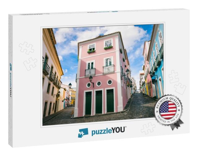 Scenic Daytime View of Narrow Cobblestone Streets Lined w... Jigsaw Puzzle