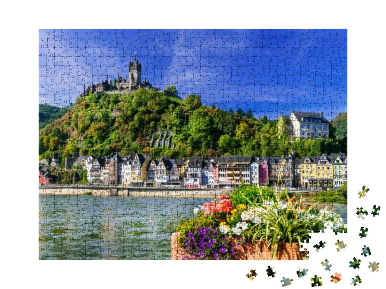 Cochem - Beautiful Medieval Town in Germany, Famous Rhein... Jigsaw Puzzle with 1000 pieces