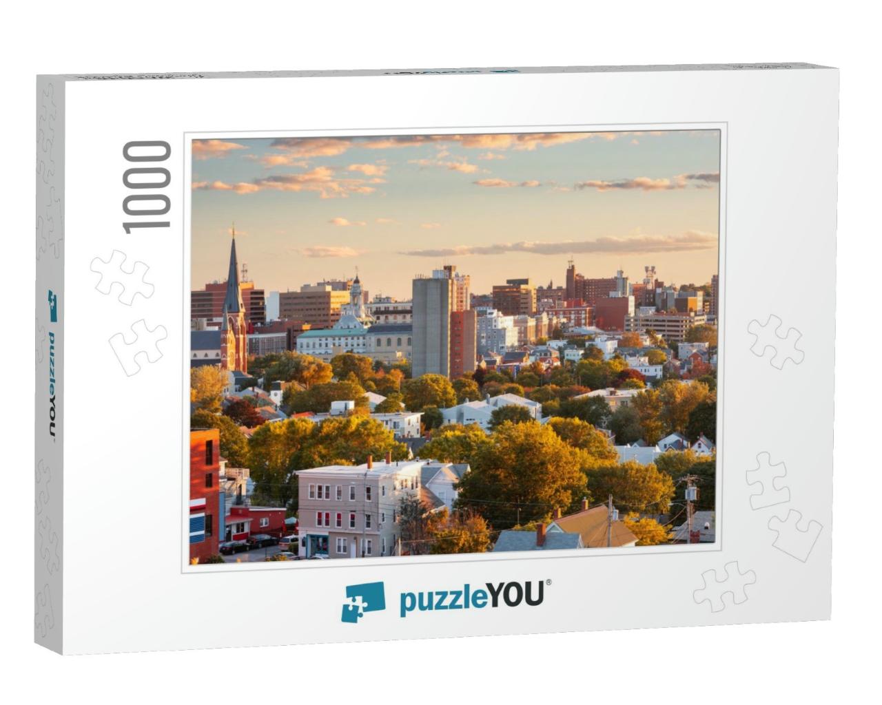 Portland, Maine, USA Downtown City Skyline At Dusk... Jigsaw Puzzle with 1000 pieces