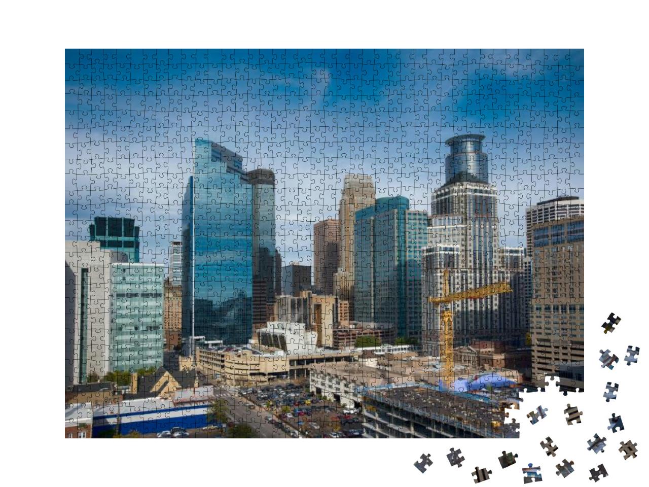 Minneapolis Skyline, Under Construction. Minnesota... Jigsaw Puzzle with 1000 pieces