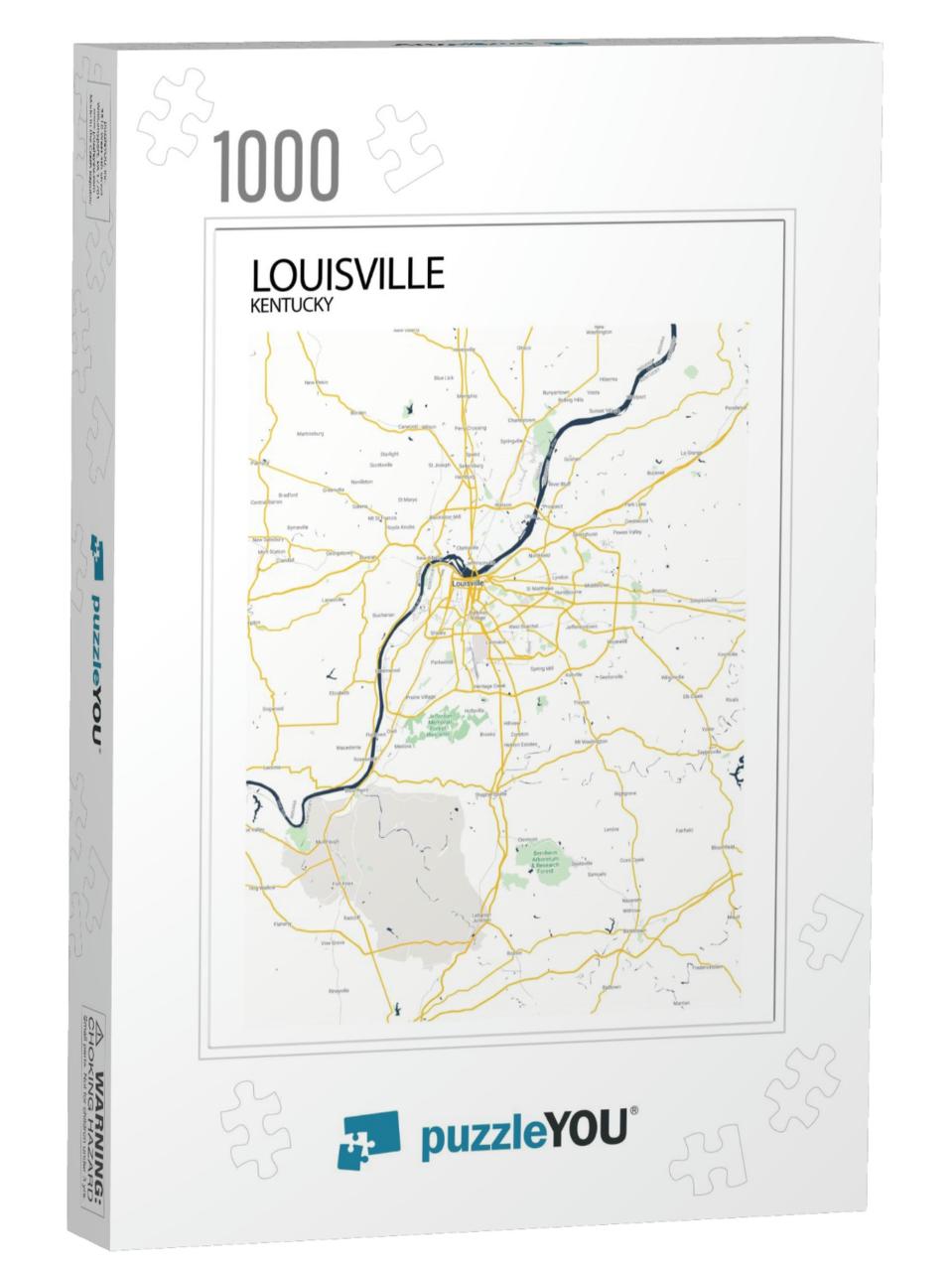 Poster Louisville - Kentucky Map. Road Map. Illustration... Jigsaw Puzzle with 1000 pieces