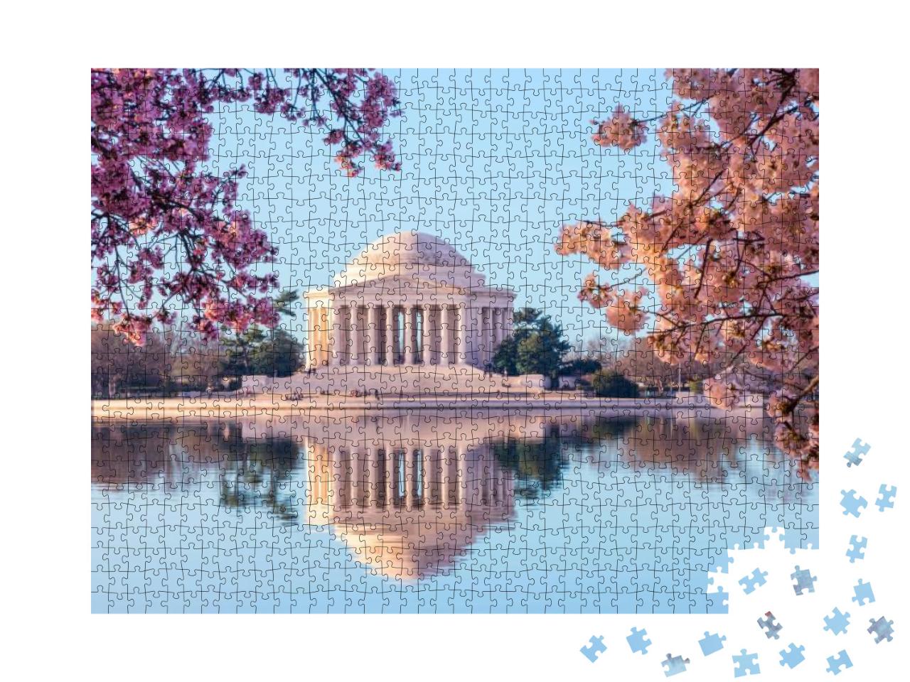 Sun Rising Illuminates the Jefferson Memorial & Tidal Bas... Jigsaw Puzzle with 1000 pieces