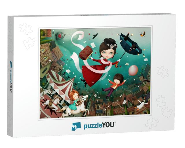3D Image, Bright Fairytale Illustration Based on Tale of... Jigsaw Puzzle