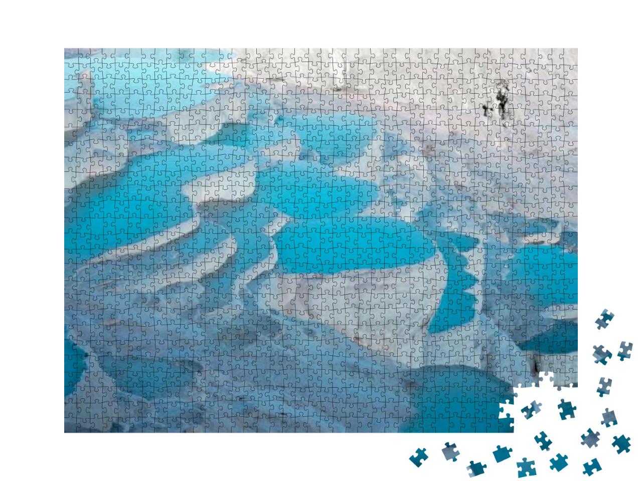Natural Travertine Pools in Pamukkale. Pamukkale, Turkey... Jigsaw Puzzle with 1000 pieces