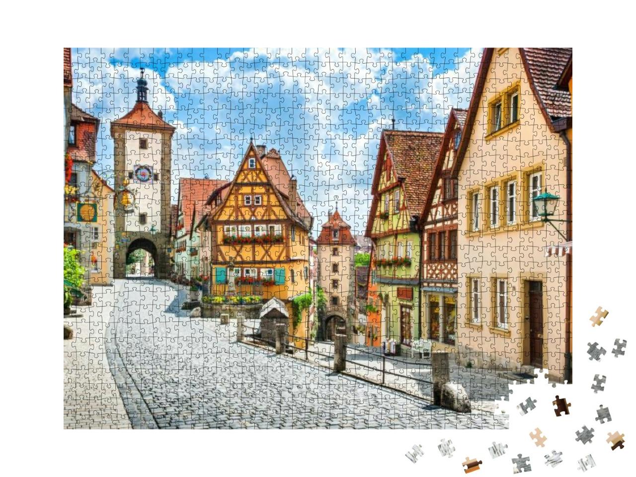 Beautiful Postcard View of the Famous Historic Town of Ro... Jigsaw Puzzle with 1000 pieces