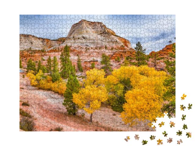 Fall Color in Zion National Park, Utah... Jigsaw Puzzle with 1000 pieces