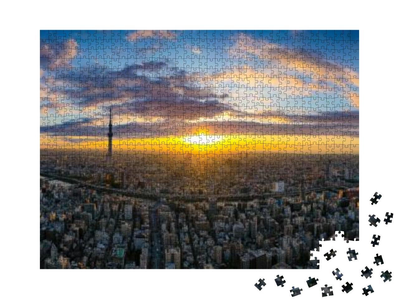Aerial Panorama View by Drone of Tokyo Cityscape with Tok... Jigsaw Puzzle with 1000 pieces