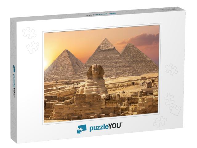 The Sphinx & the Piramids, Famous Wonder of the World, Gi... Jigsaw Puzzle