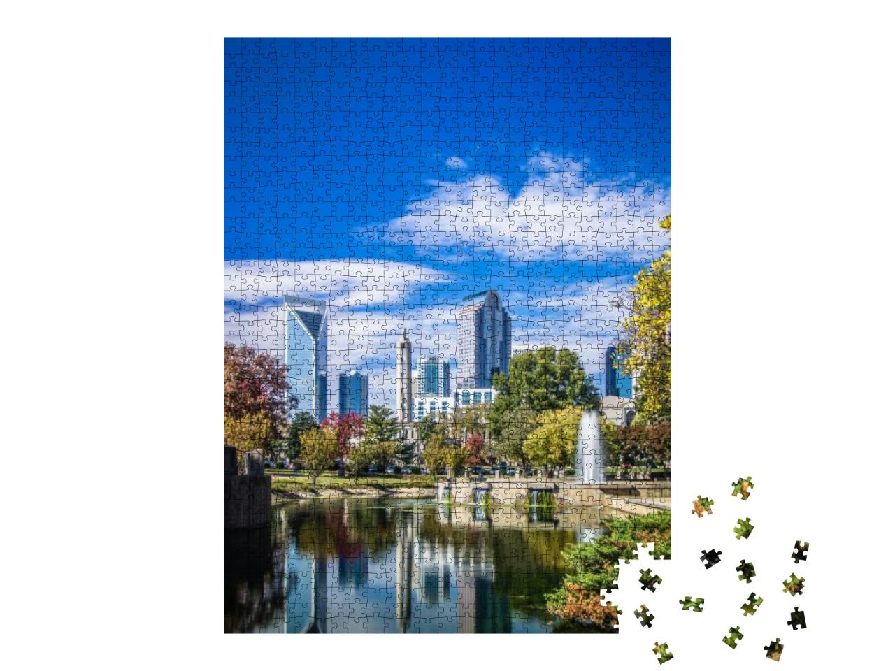 Autumn Season in Charlotte North Carolina Marshall Park... Jigsaw Puzzle with 1000 pieces