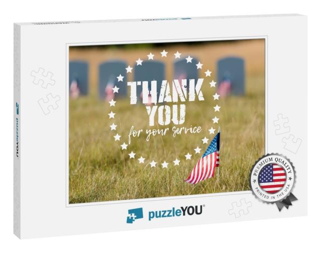 Selective Focus of American Flag with Stars & St... Jigsaw Puzzle