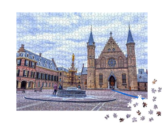 Binnenhof Palace, Place of Dutch Parliament in Hague Den... Jigsaw Puzzle with 1000 pieces