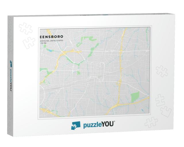 Printable Street Map of Greensboro Including Highways, Ma... Jigsaw Puzzle