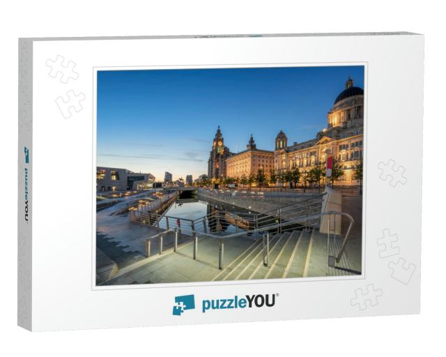 The Three Graces on Liverpools Pier Head Waterfront... Jigsaw Puzzle
