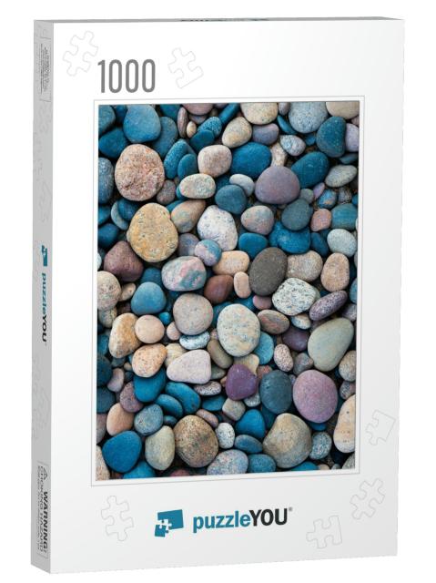 Colorful Stones on the Beach of Lake Superior At Whitefis... Jigsaw Puzzle with 1000 pieces